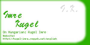 imre kugel business card